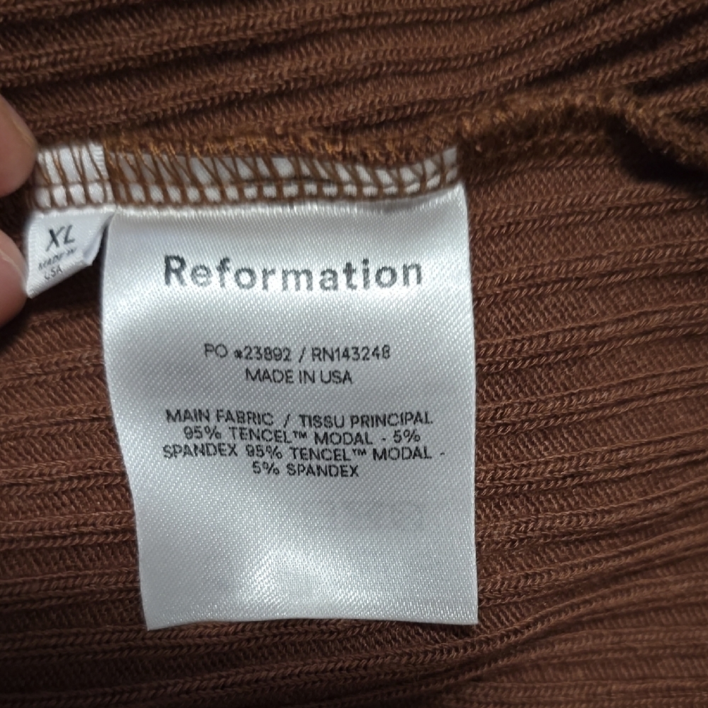 Reformation Brown Wrap Blouse - Picture 5 of 5